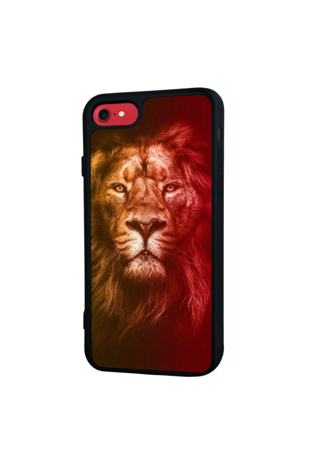 iPhone SE Uyumlu Aslan Tasarımlı Glossy Premium Kılıf