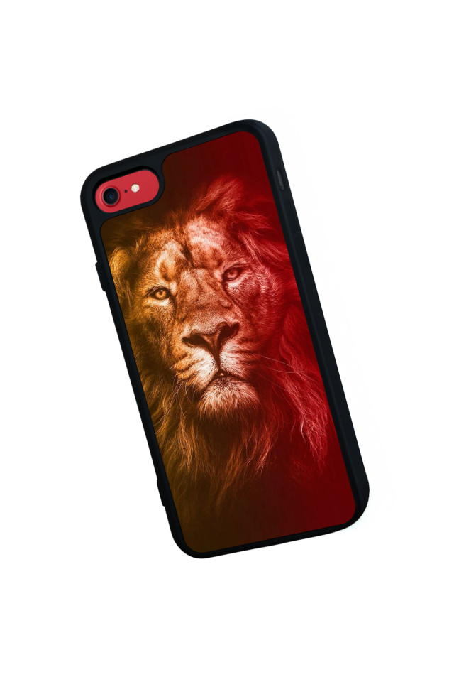 iPhone SE Uyumlu Aslan Tasarımlı Glossy Premium Kılıf