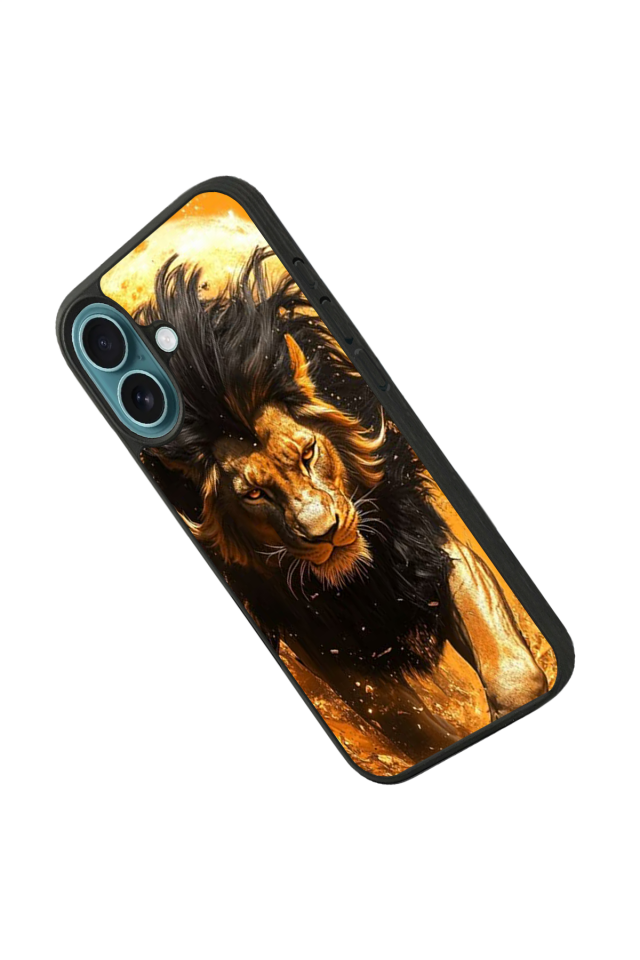 iPhone 16 Plus Uyumlu Aslan Tasarımlı Glossy Premium Kılıf