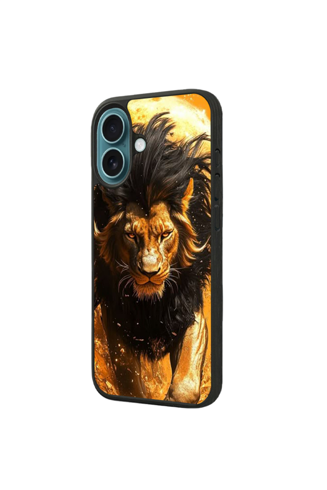 iPhone 16 Plus Uyumlu Aslan Tasarımlı Glossy Premium Kılıf