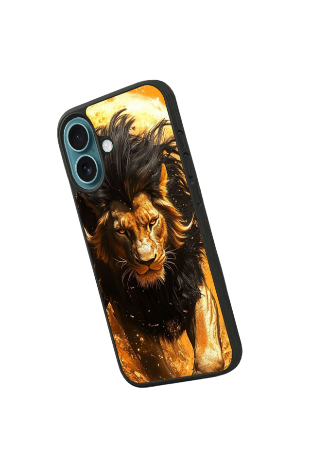iPhone 16 Plus Uyumlu Aslan Tasarımlı Glossy Premium Kılıf