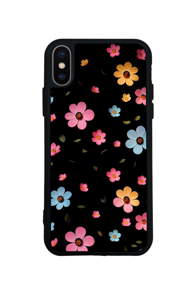 iPhone X/ XS Uyumlu Cicek Tasarımlı Glossy Premium Kılıf