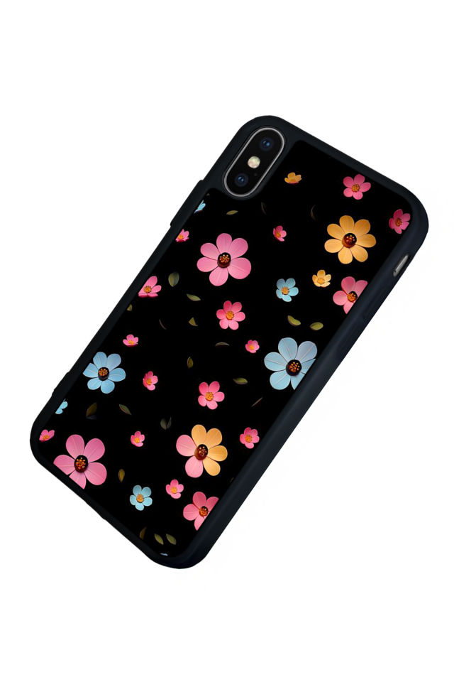 iPhone X/ XS Uyumlu Cicek Tasarımlı Glossy Premium Kılıf