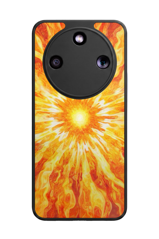 Honor Magic 8 Lite Uyumlu Güneş Tasarımlı Glossy Premium Kılıf