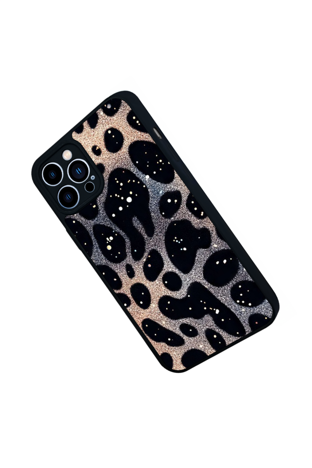 iPhone 12 Pro Max Uyumlu Hologram Leopar Tasarımlı Glossy Premium Kılıf