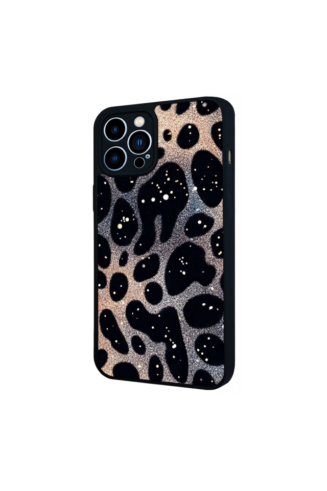 iPhone 12 Pro Max Uyumlu Hologram Leopar Tasarımlı Glossy Premium Kılıf