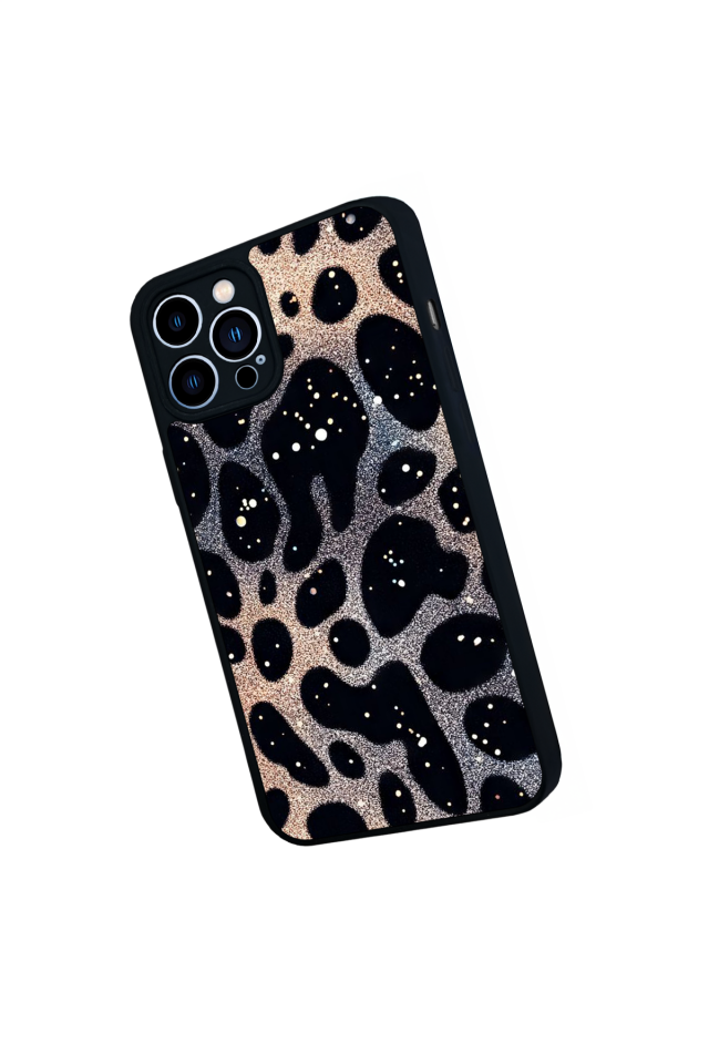 iPhone 12 Pro Max Uyumlu Hologram Leopar Tasarımlı Glossy Premium Kılıf