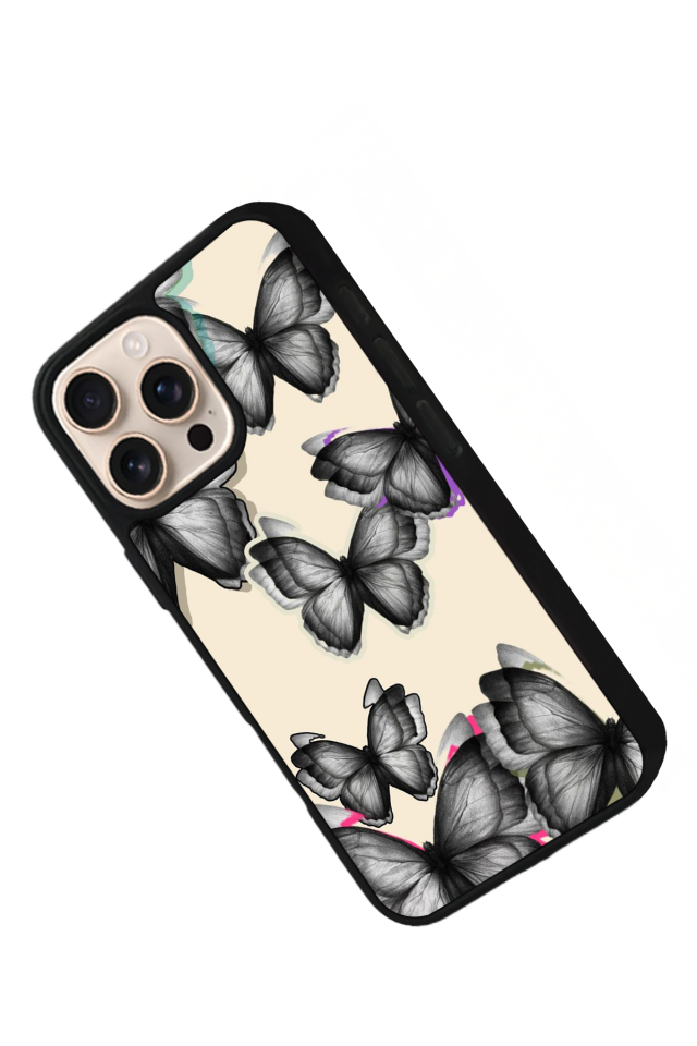 iPhone 14 Pro Uyumlu Kelebek Tasarımlı Glossy Premium Kılıf