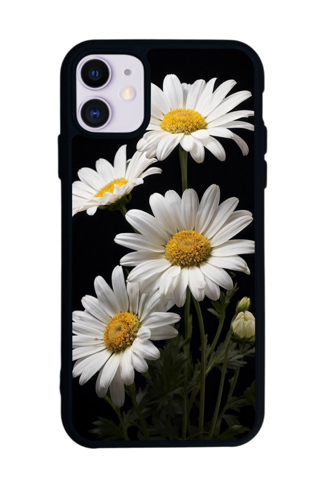 iPhone 11 Uyumlu Papatya Tasarımlı Glossy Premium Kılıf