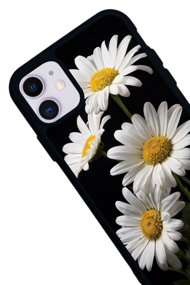 iPhone 11 Uyumlu Papatya Tasarımlı Glossy Premium Kılıf