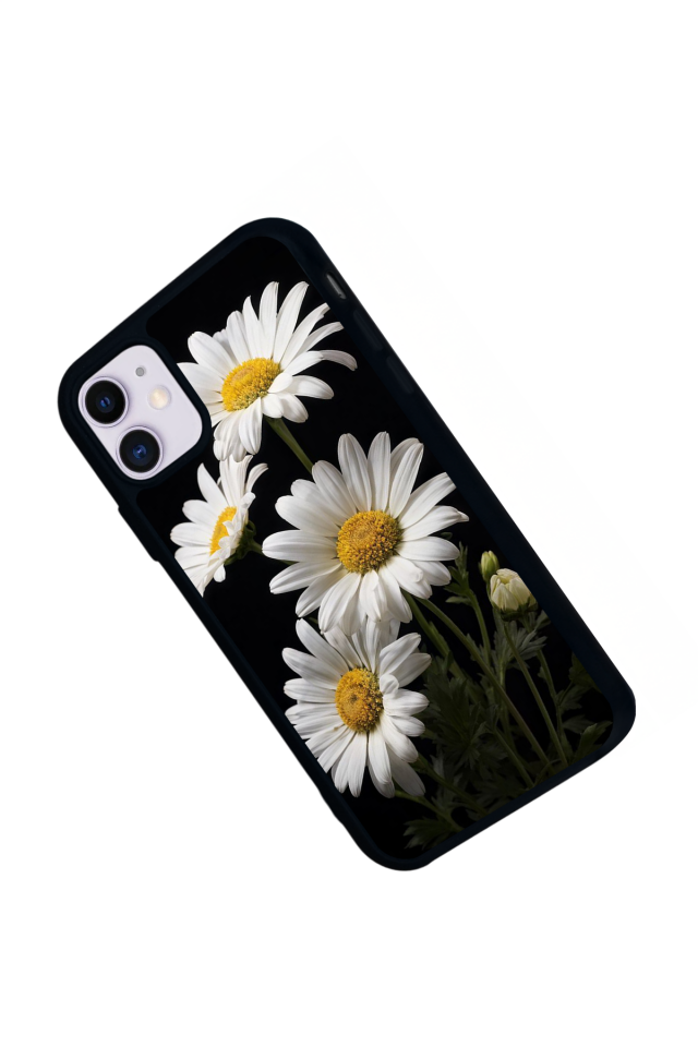iPhone 11 Uyumlu Papatya Tasarımlı Glossy Premium Kılıf