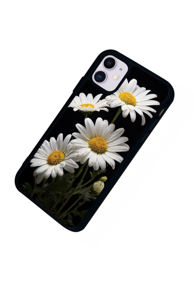 iPhone 11 Uyumlu Papatya Tasarımlı Glossy Premium Kılıf