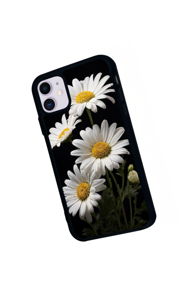 iPhone 11 Uyumlu Papatya Tasarımlı Glossy Premium Kılıf