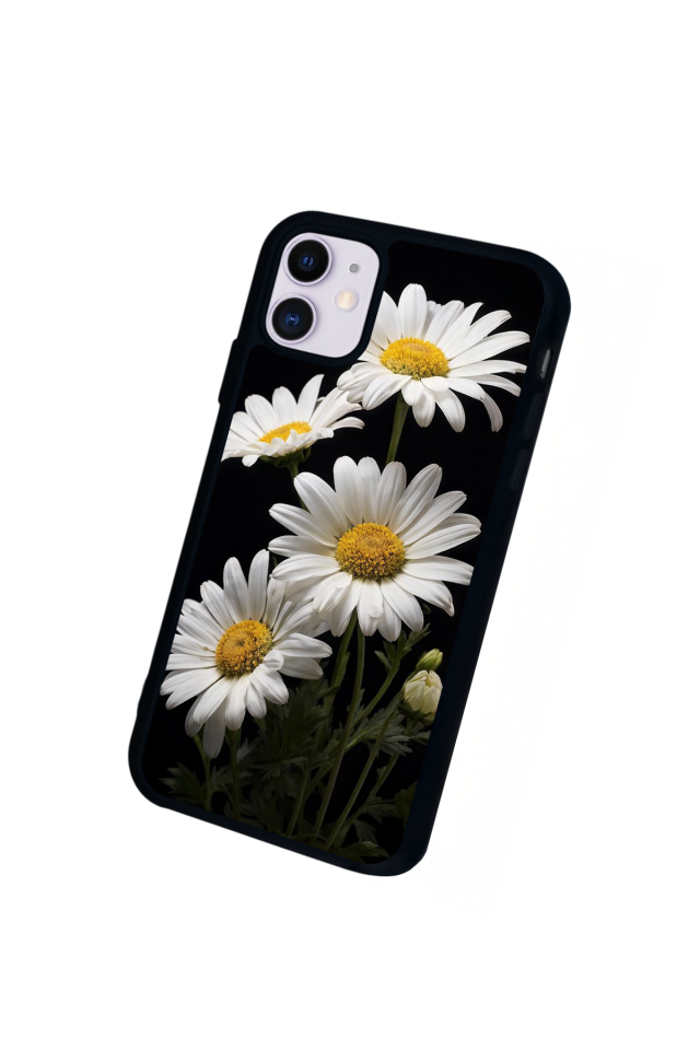 iPhone 11 Uyumlu Papatya Tasarımlı Glossy Premium Kılıf