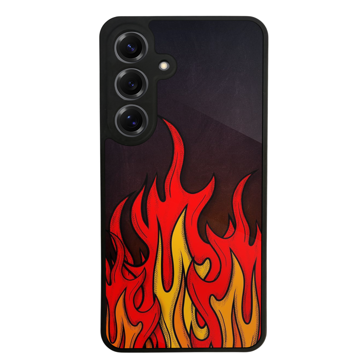 Samsung Galaxy S25 Uyumlu Retro Flame Patterns Tasarımlı Glossy Premium Kılıf