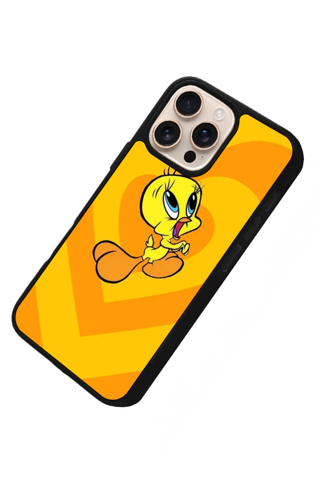 iPhone 16 Pro Uyumlu Tweety Tasarımlı Glossy Premium Kılıf