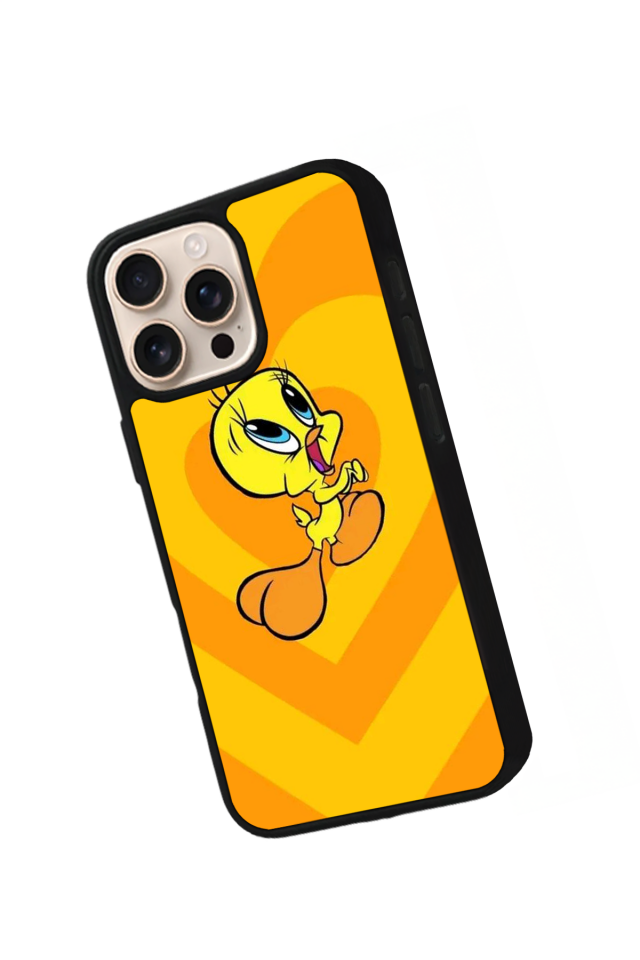 iPhone 16 Pro Uyumlu Tweety Tasarımlı Glossy Premium Kılıf