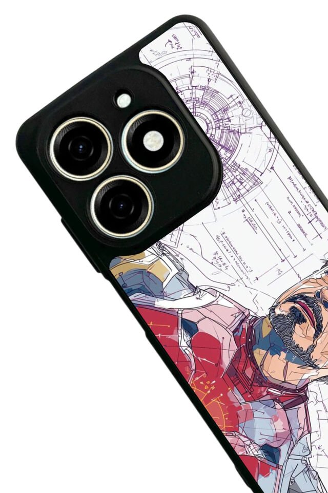 Tecno Spark 20/20C Uyumlu Iron Man ( Demir Adam ) Tasarımlı Glossy Premium Kılıf