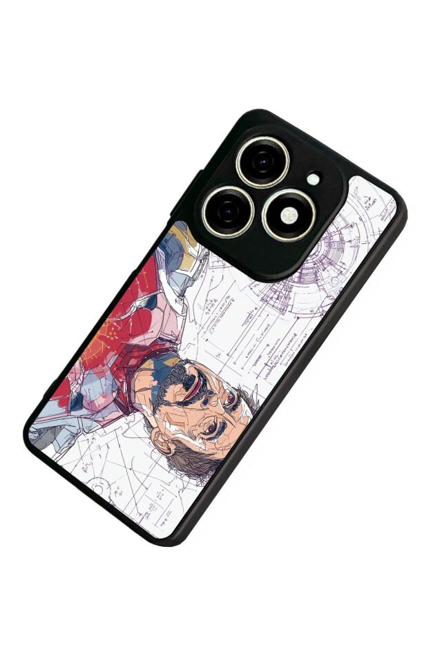 Tecno Spark 20/20C Uyumlu Iron Man ( Demir Adam ) Tasarımlı Glossy Premium Kılıf