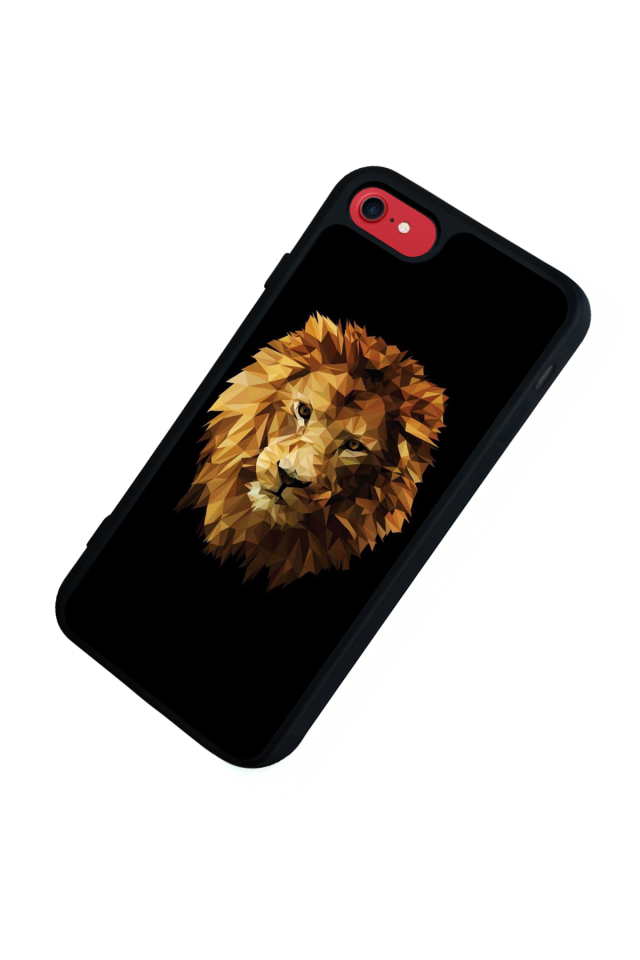 iPhone SE Uyumlu Aslan Tasarımlı Glossy Premium Kılıf