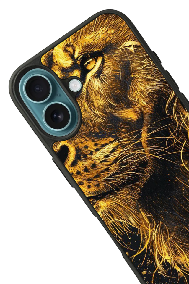iPhone 16 Plus Uyumlu Aslan Tasarımlı Glossy Premium Kılıf