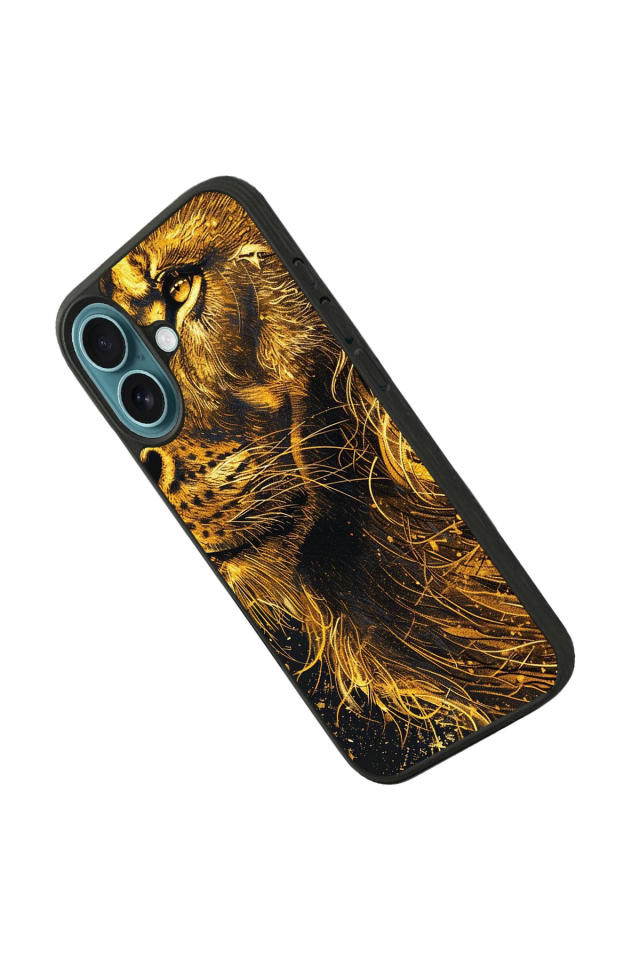iPhone 16 Plus Uyumlu Aslan Tasarımlı Glossy Premium Kılıf