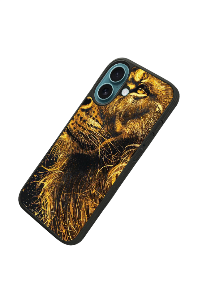 iPhone 16 Plus Uyumlu Aslan Tasarımlı Glossy Premium Kılıf