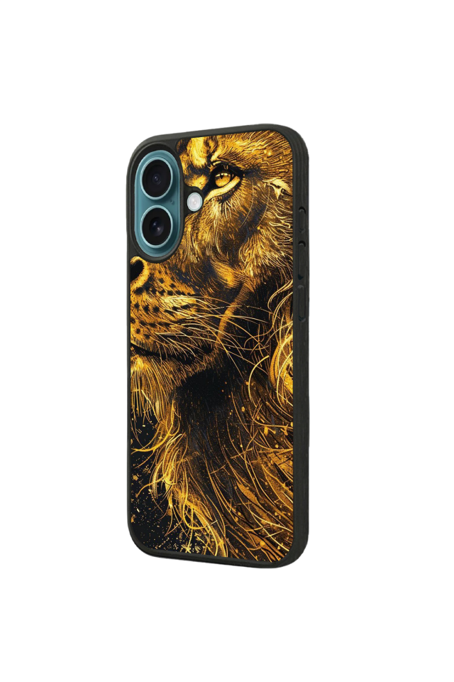 iPhone 16 Plus Uyumlu Aslan Tasarımlı Glossy Premium Kılıf