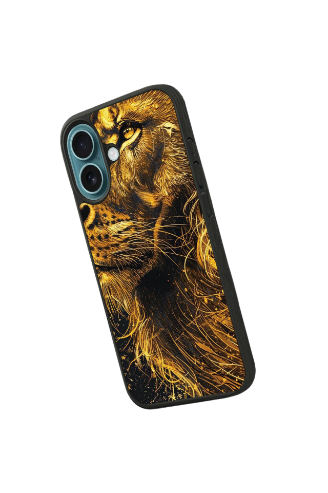 iPhone 16 Plus Uyumlu Aslan Tasarımlı Glossy Premium Kılıf