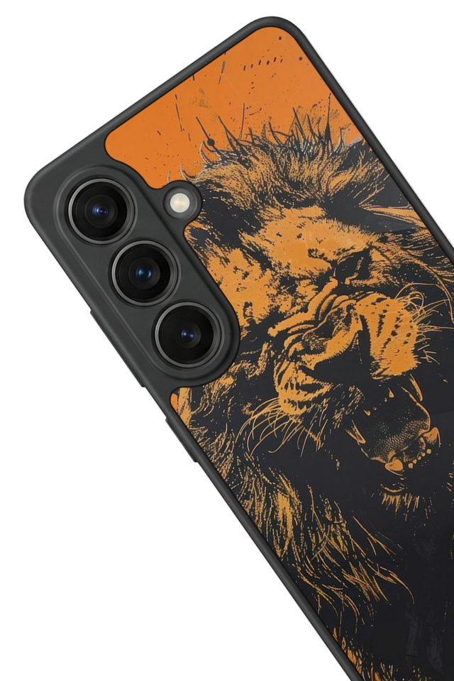 Samsung Galaxy S26 Uyumlu Aslan Tasarımlı Glossy Premium Kılıf