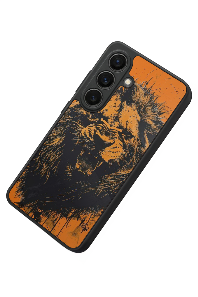 Samsung Galaxy S26 Uyumlu Aslan Tasarımlı Glossy Premium Kılıf