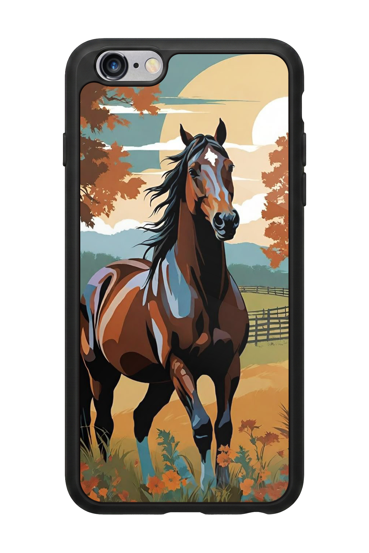 iPhone 6s Plus Uyumlu At Horse Tasarımlı Glossy Premium Kılıf