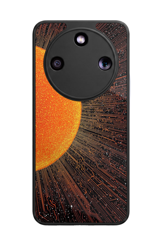 Honor Magic 8 Lite Uyumlu Güneş Tasarımlı Glossy Premium Kılıf