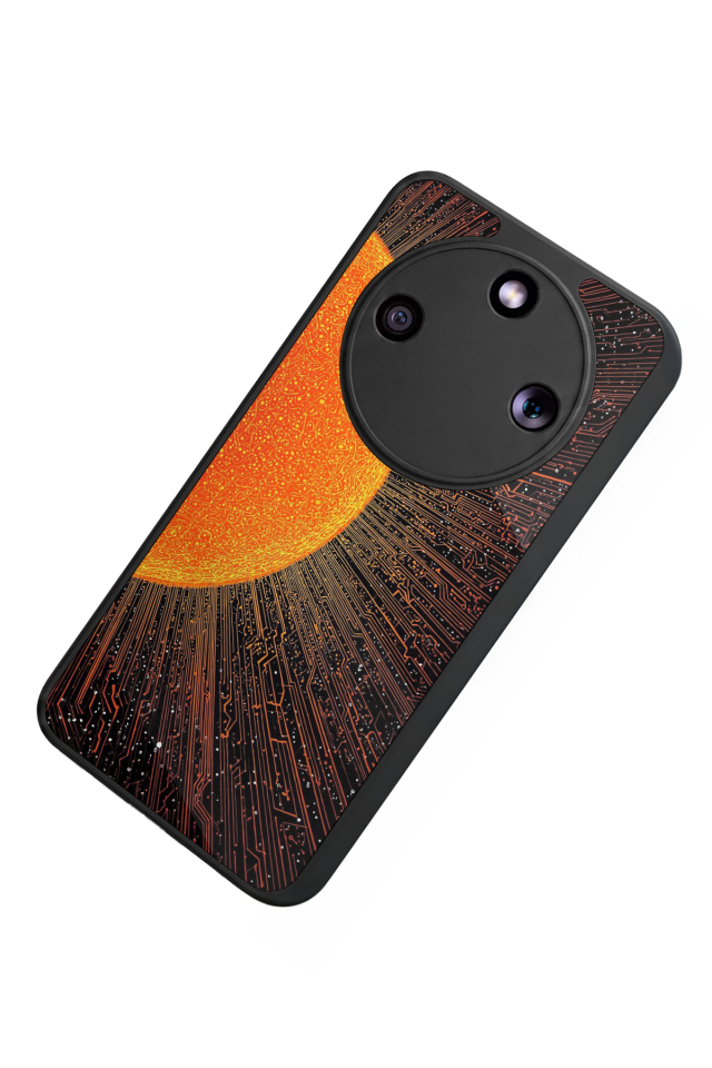 Honor Magic 8 Lite Uyumlu Güneş Tasarımlı Glossy Premium Kılıf