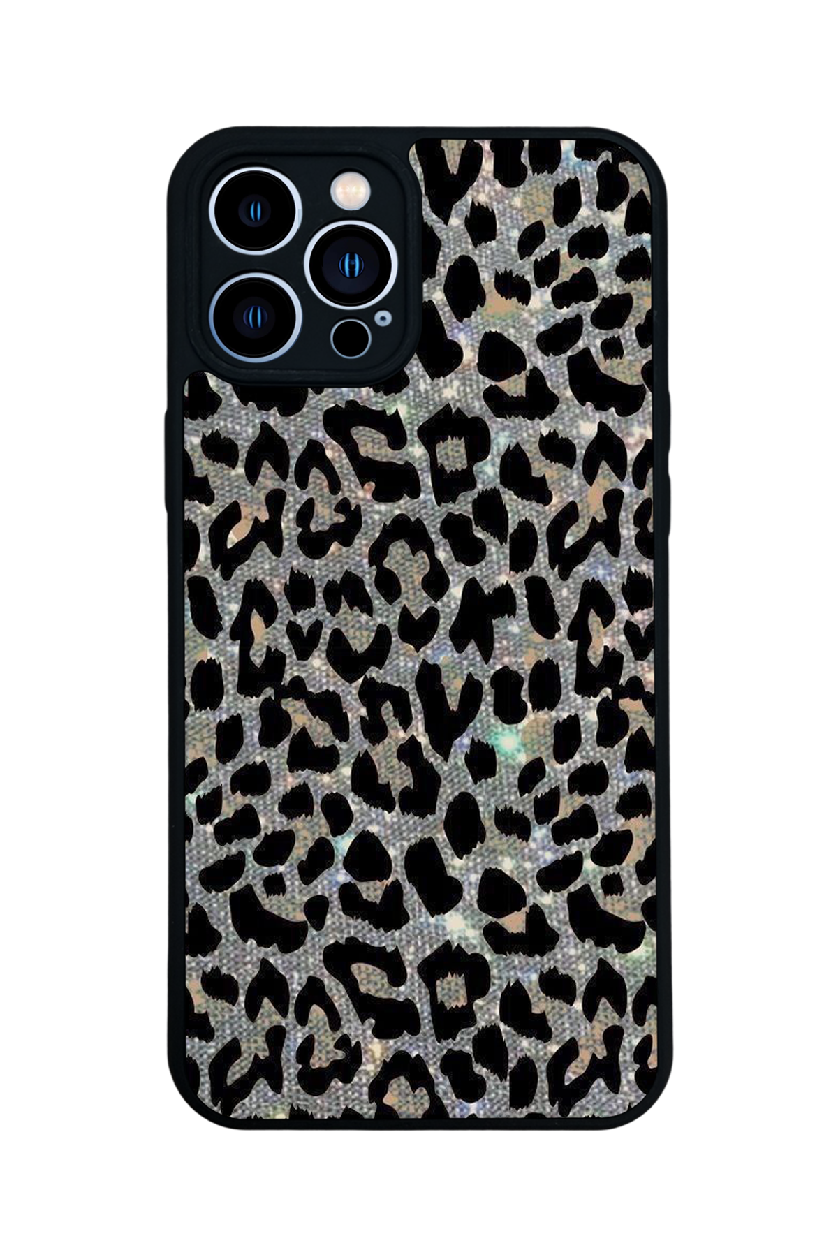 iPhone 12 Pro Max Uyumlu Hologram Leopar Tasarımlı Glossy Premium Kılıf