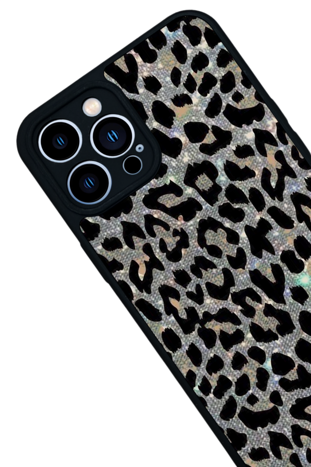 iPhone 12 Pro Max Uyumlu Hologram Leopar Tasarımlı Glossy Premium Kılıf