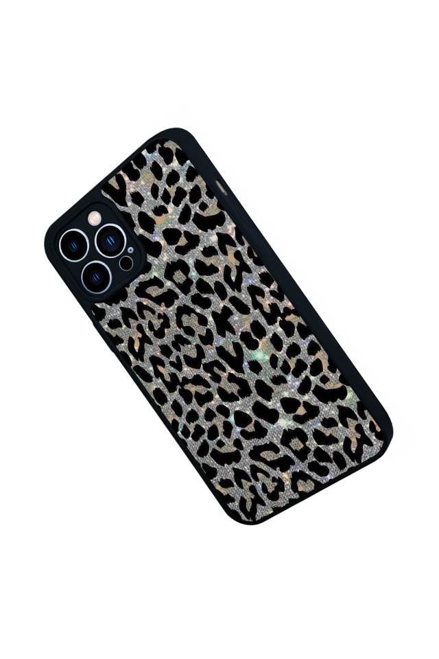 iPhone 12 Pro Max Uyumlu Hologram Leopar Tasarımlı Glossy Premium Kılıf