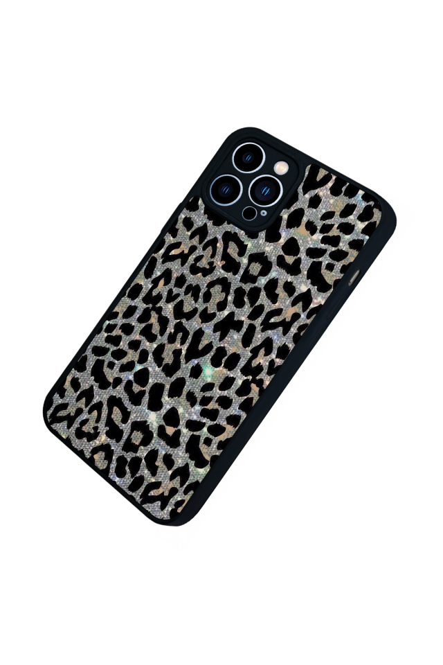 iPhone 12 Pro Max Uyumlu Hologram Leopar Tasarımlı Glossy Premium Kılıf