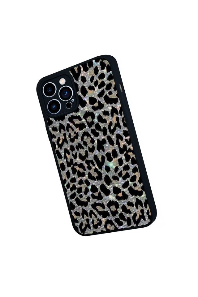 iPhone 12 Pro Max Uyumlu Hologram Leopar Tasarımlı Glossy Premium Kılıf
