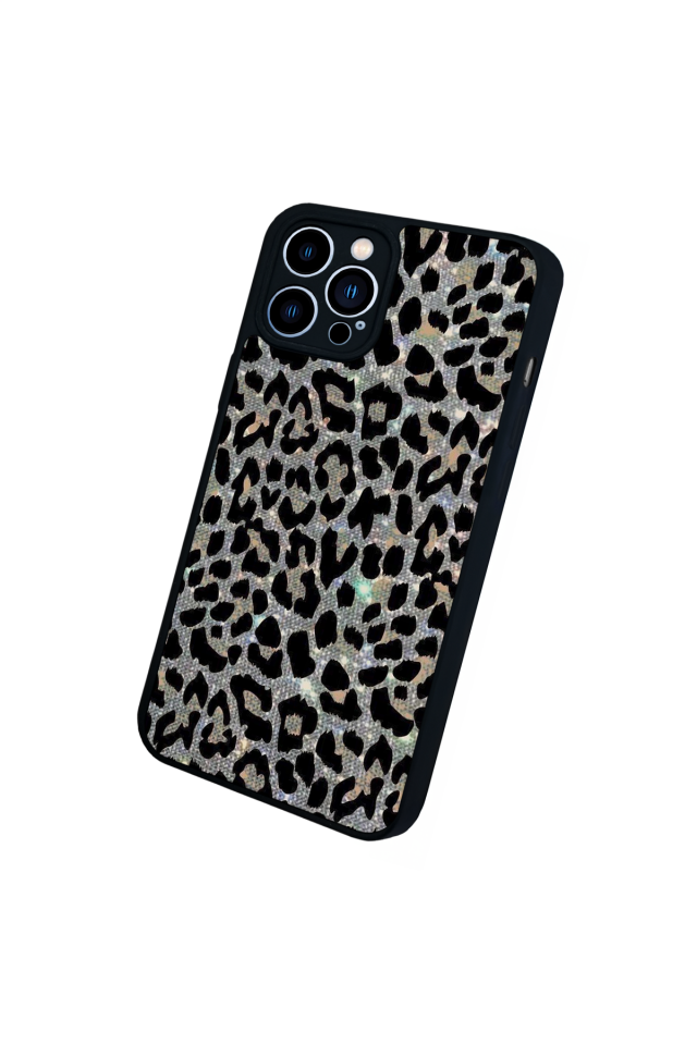 iPhone 12 Pro Max Uyumlu Hologram Leopar Tasarımlı Glossy Premium Kılıf