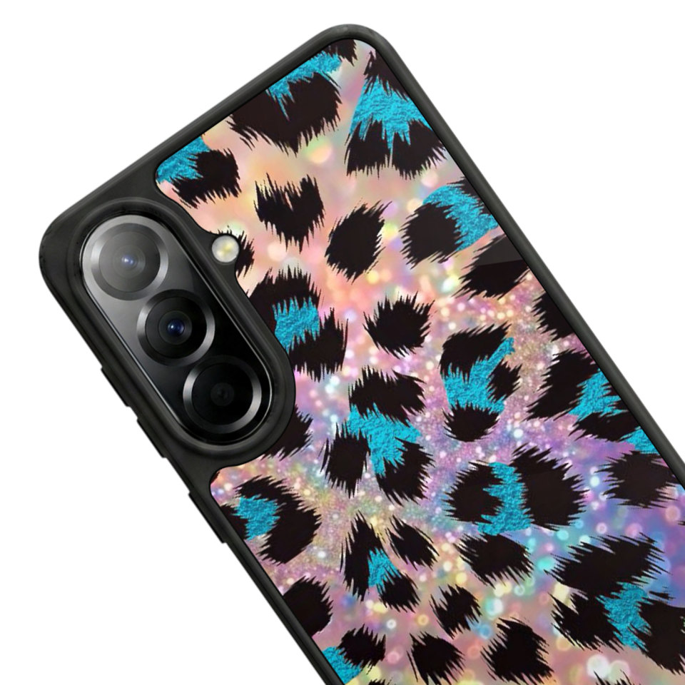 Samsung Galaxy A57 Uyumlu Hologram Leopar Tasarımlı Glossy Premium Kılıf