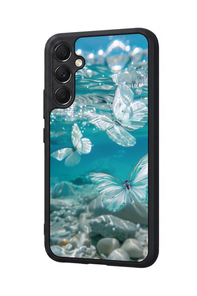 Samsung Galaxy M34 Uyumlu Kelebek Tasarımlı Glossy Premium Kılıf
