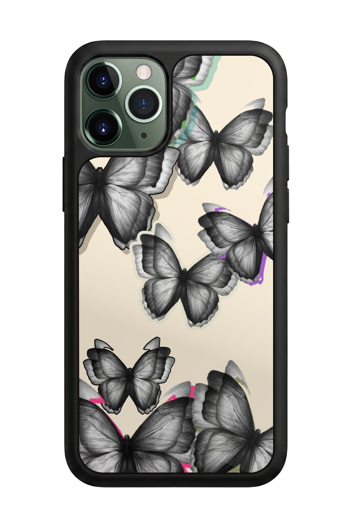 iPhone 11 Pro Max Uyumlu Kelebek Tasarımlı Glossy Premium Kılıf
