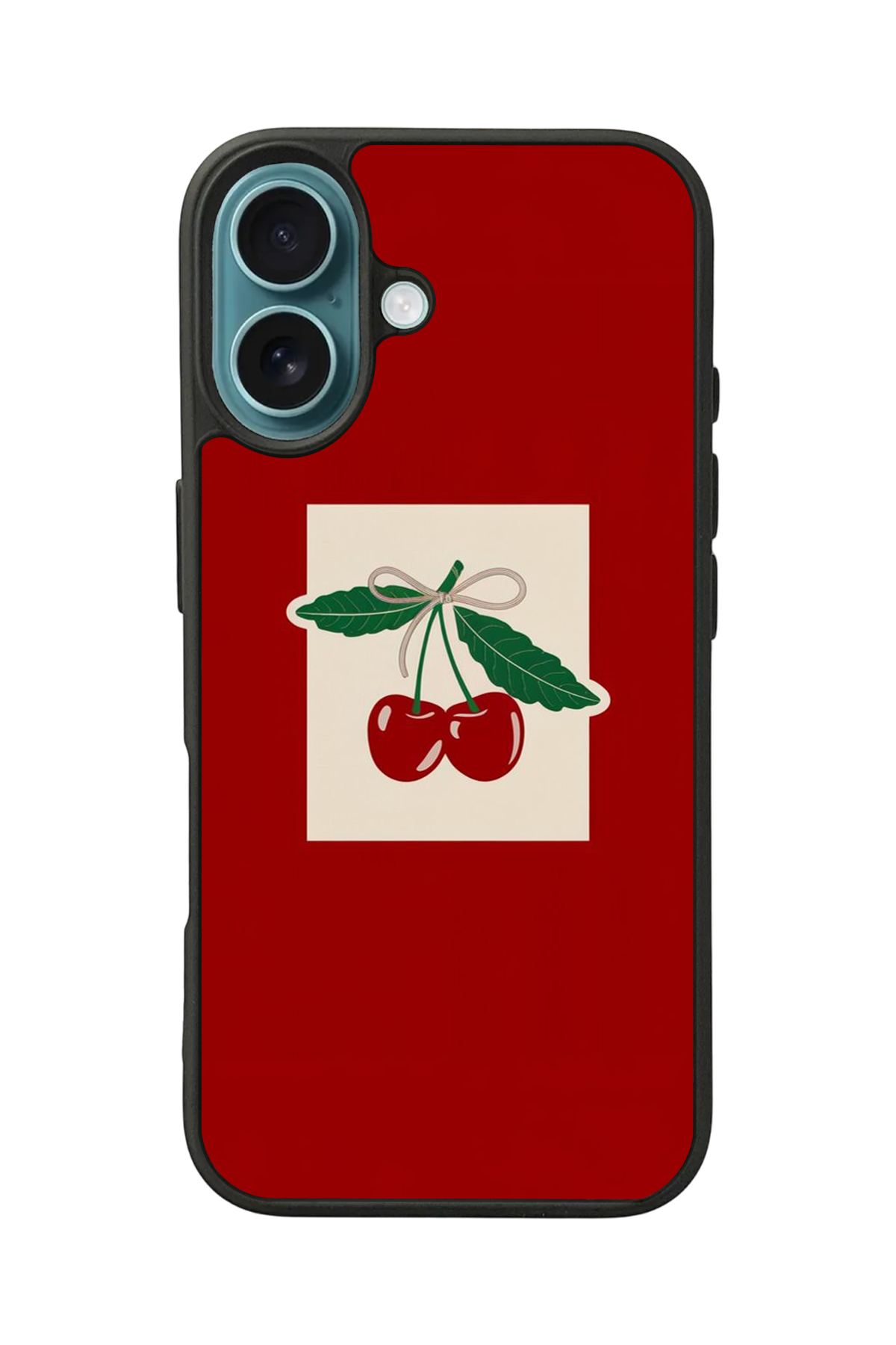 iPhone 16 Uyumlu Kiraz Tasarımlı Glossy Premium Kılıf