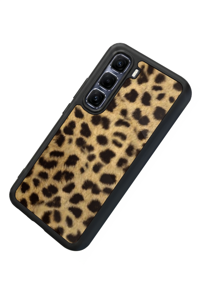 Infinix Hot 60 Pro Plus Uyumlu Leopar Tasarımlı Glossy Premium Kılıf
