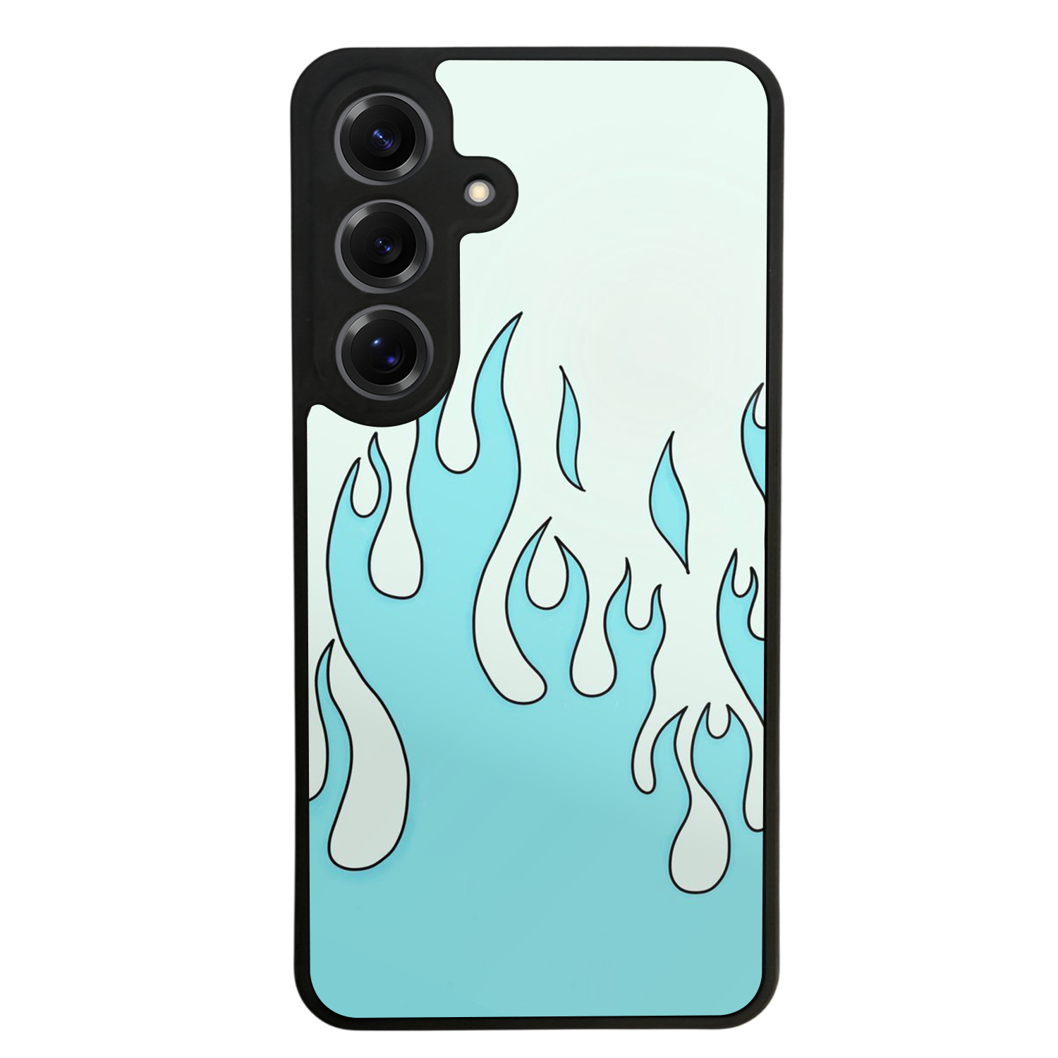 Samsung Galaxy S25 Uyumlu Retro Flame Patterns Tasarımlı Glossy Premium Kılıf
