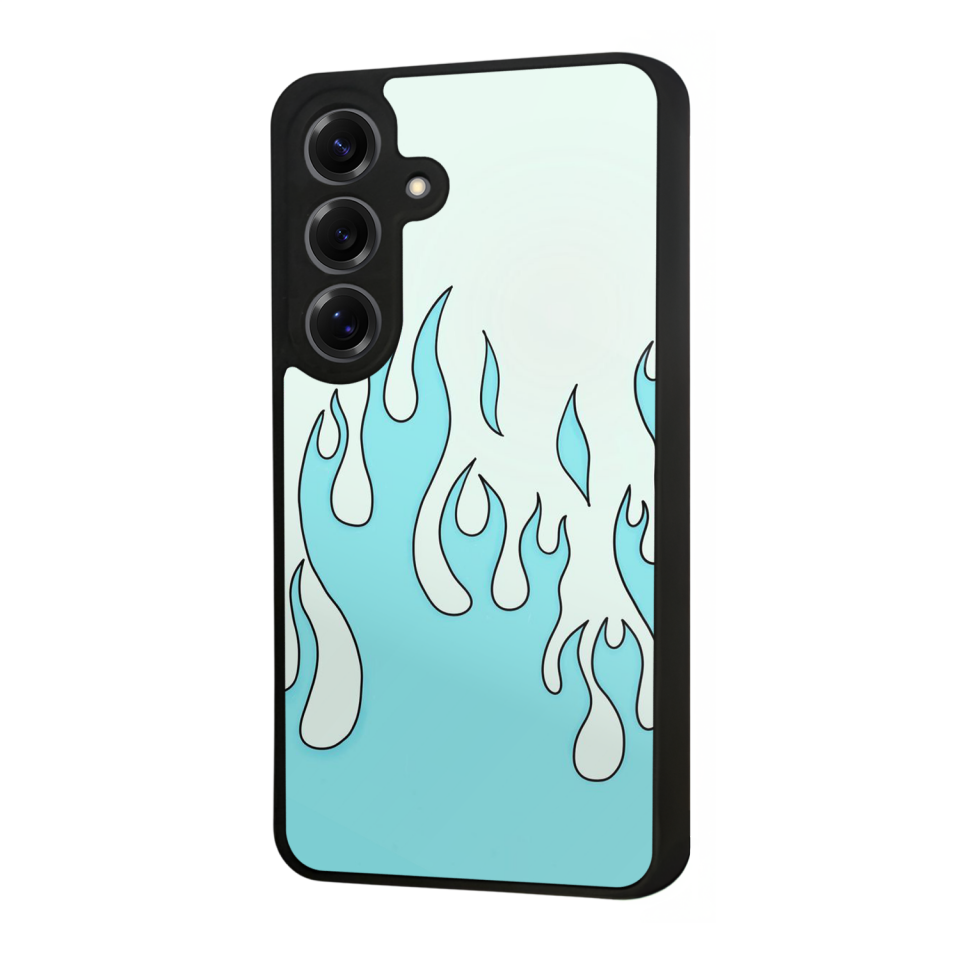Samsung Galaxy S25 Uyumlu Retro Flame Patterns Tasarımlı Glossy Premium Kılıf