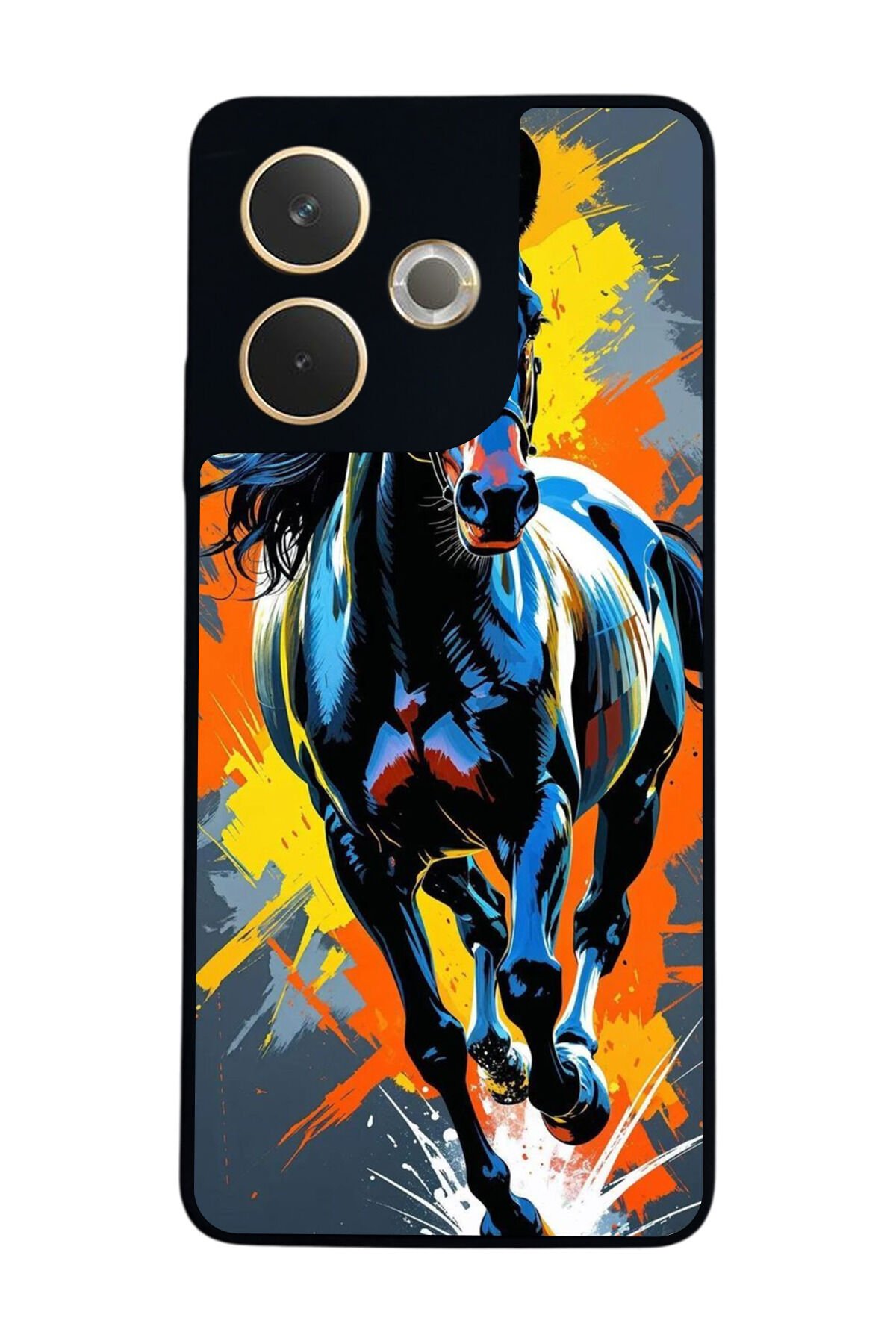 Oppo A5 Pro Uyumlu At Horse Tasarımlı Glossy Premium Kılıf