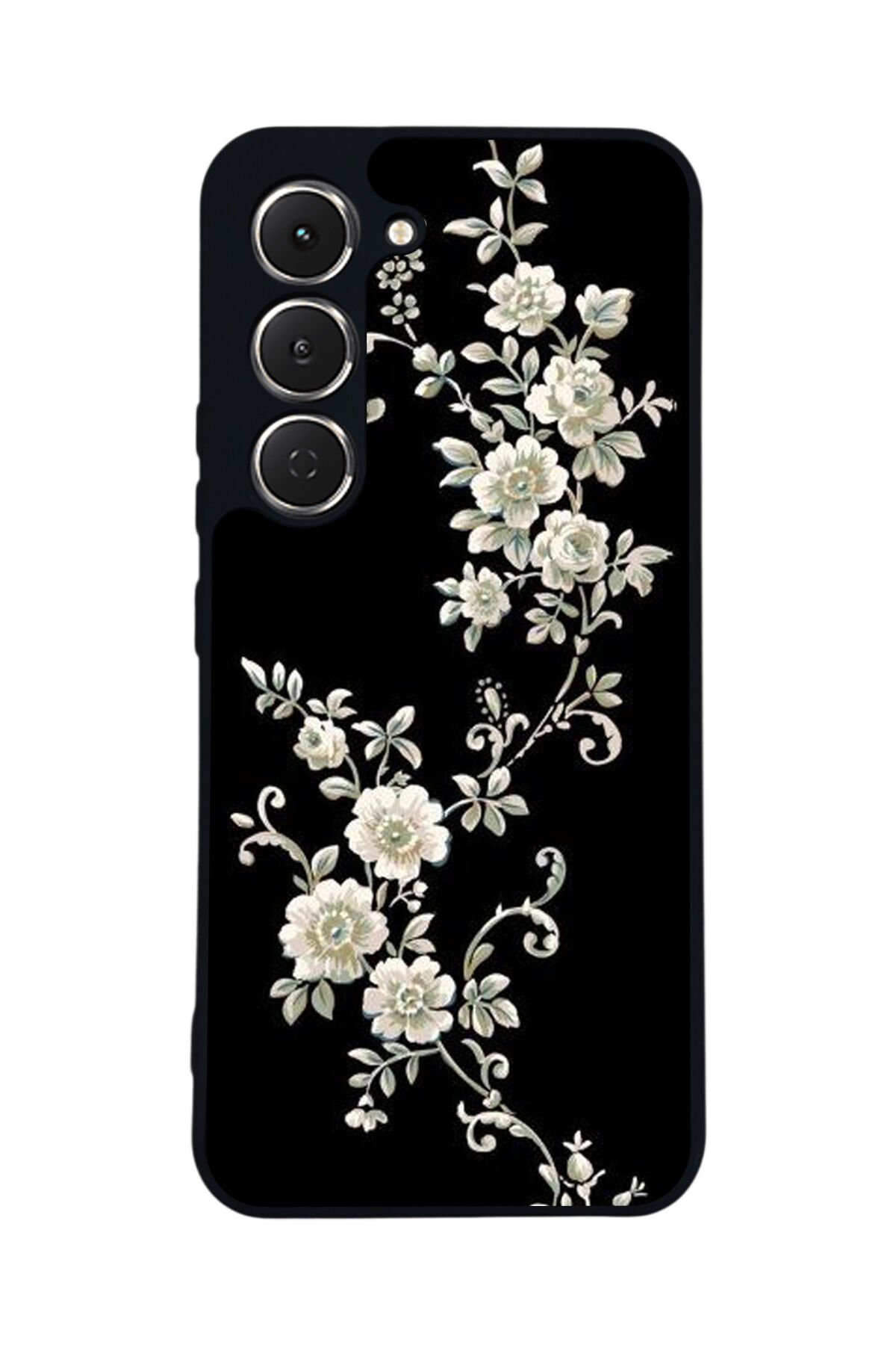 Tecno Spark 40 Pro Uyumlu Yaldizli Cicek Tasarımlı Glossy Premium Kılıf