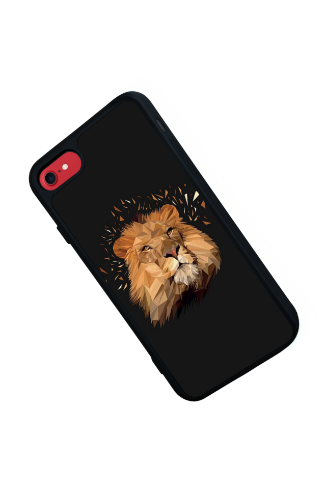 iPhone SE Uyumlu Aslan Tasarımlı Glossy Premium Kılıf
